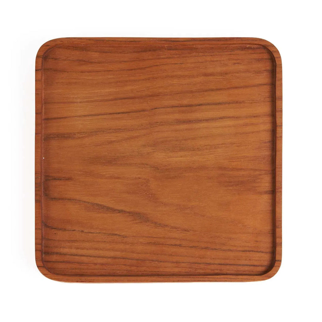 The Teak Square Plate - Natural - S, 15 x 15 cm
