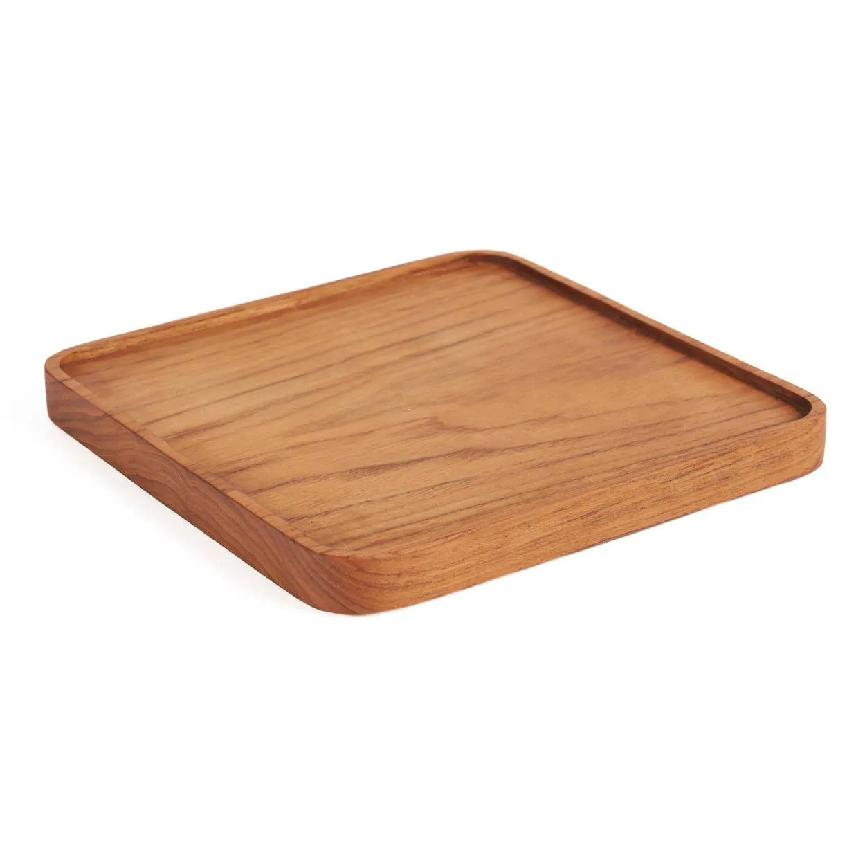 The Teak Square Plate - Natural - S, 15 x 15 cm