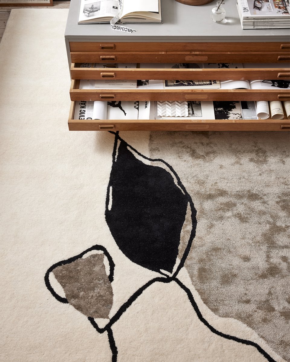 Abstract Wool Rug, Ivory