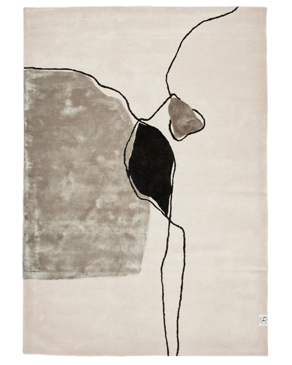 Abstract Wool Rug, Ivory