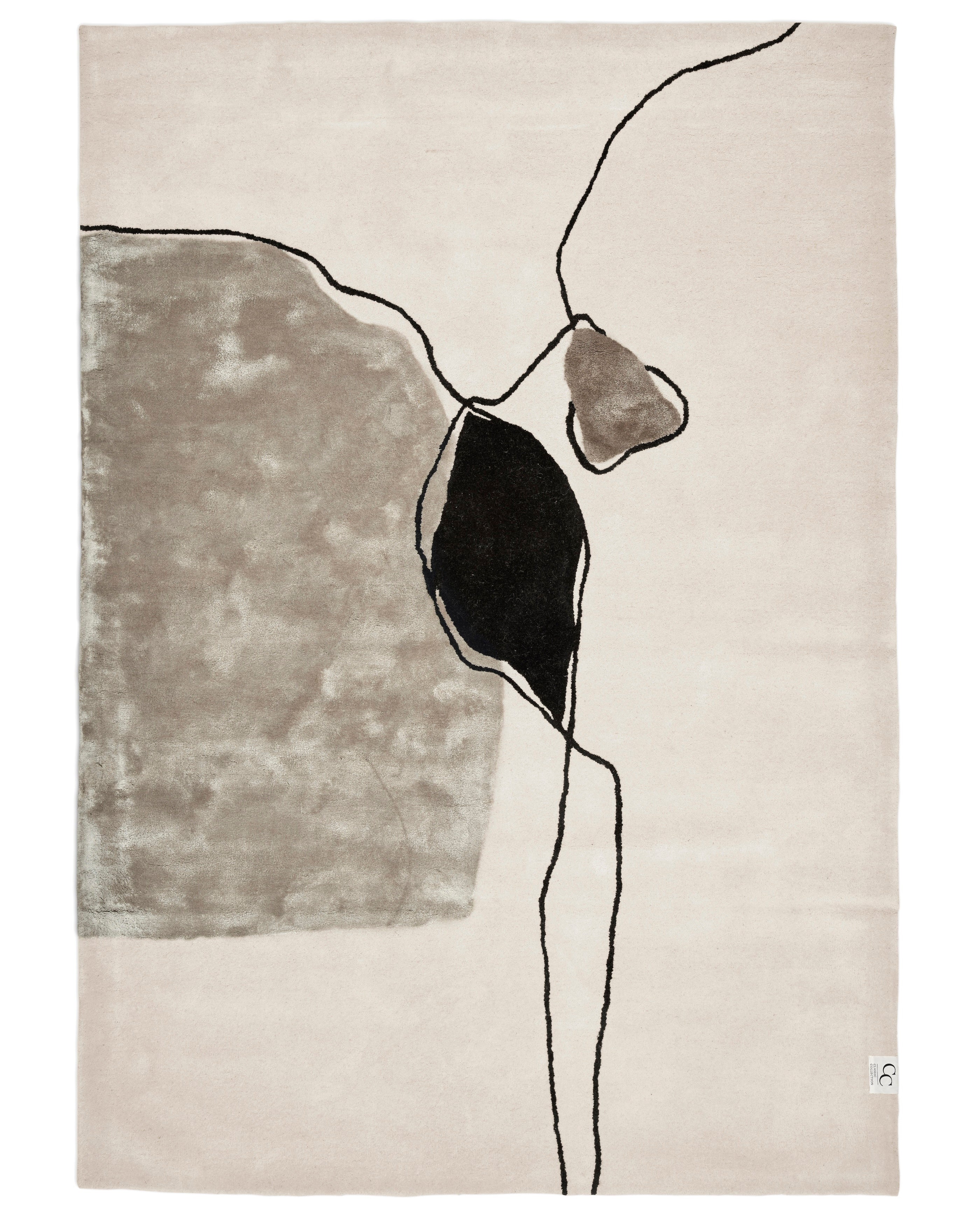 Abstract Wool Rug, Ivory