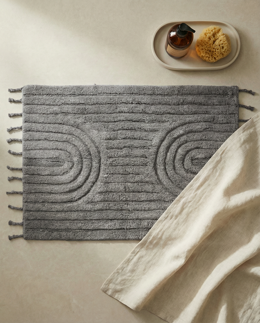 ARCH BATH MAT, COTTON, TITANIUM