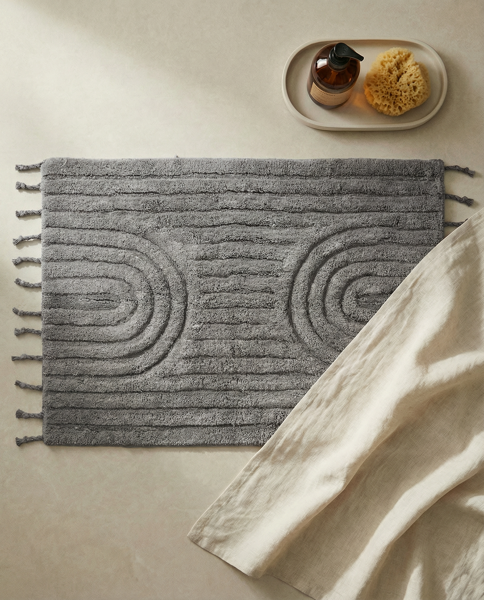 ARCH BATH MAT, COTTON, TITANIUM