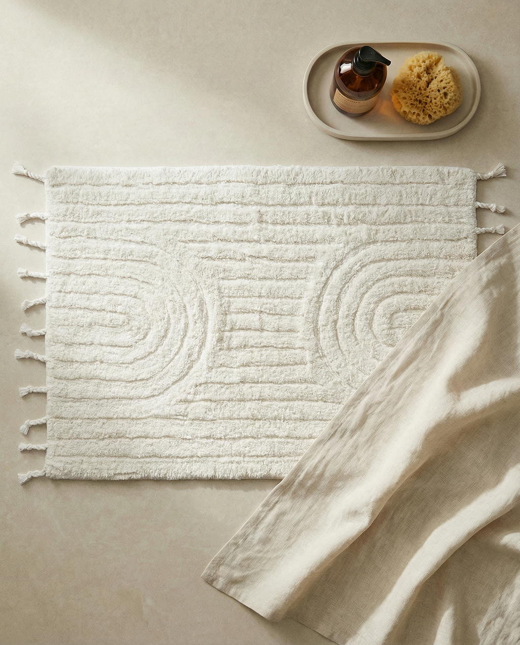 ARCH BATH MAT, COTTON, WHITE