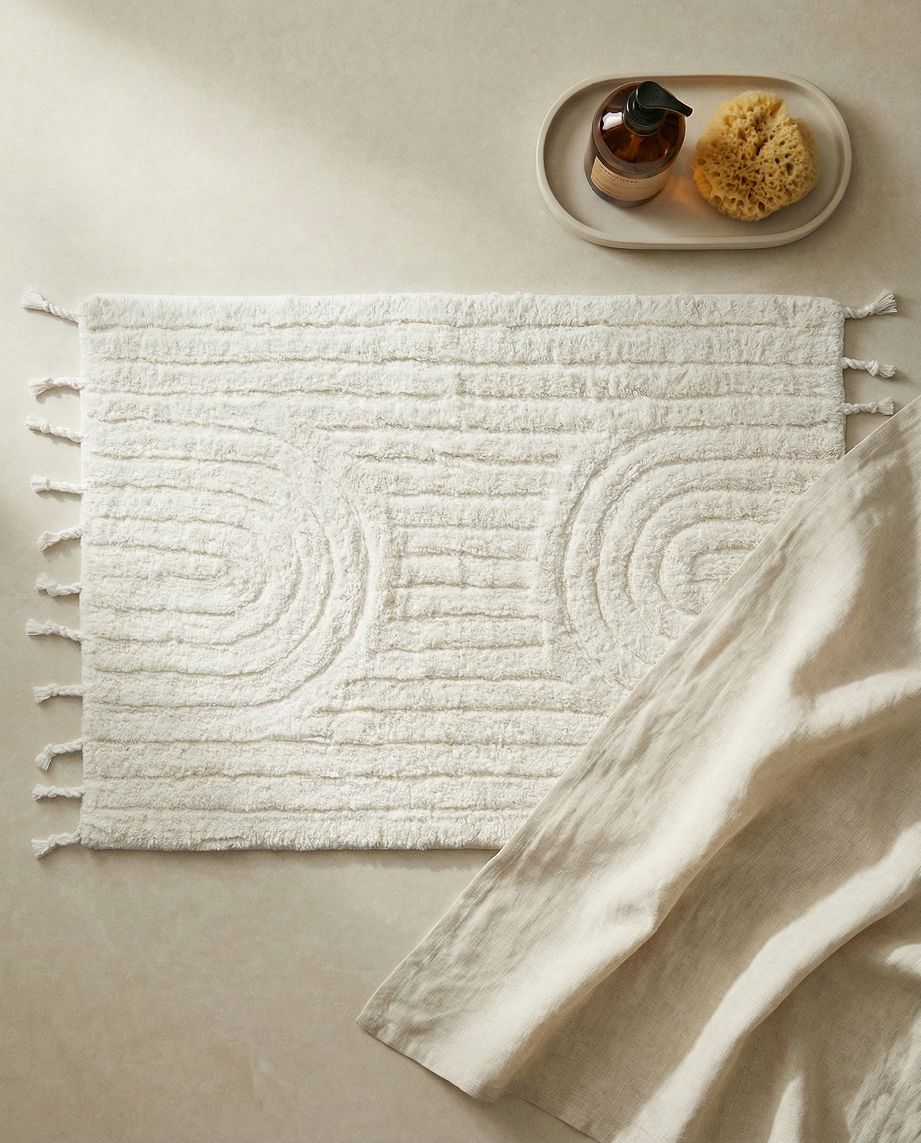 ARCH BATH MAT, COTTON, WHITE