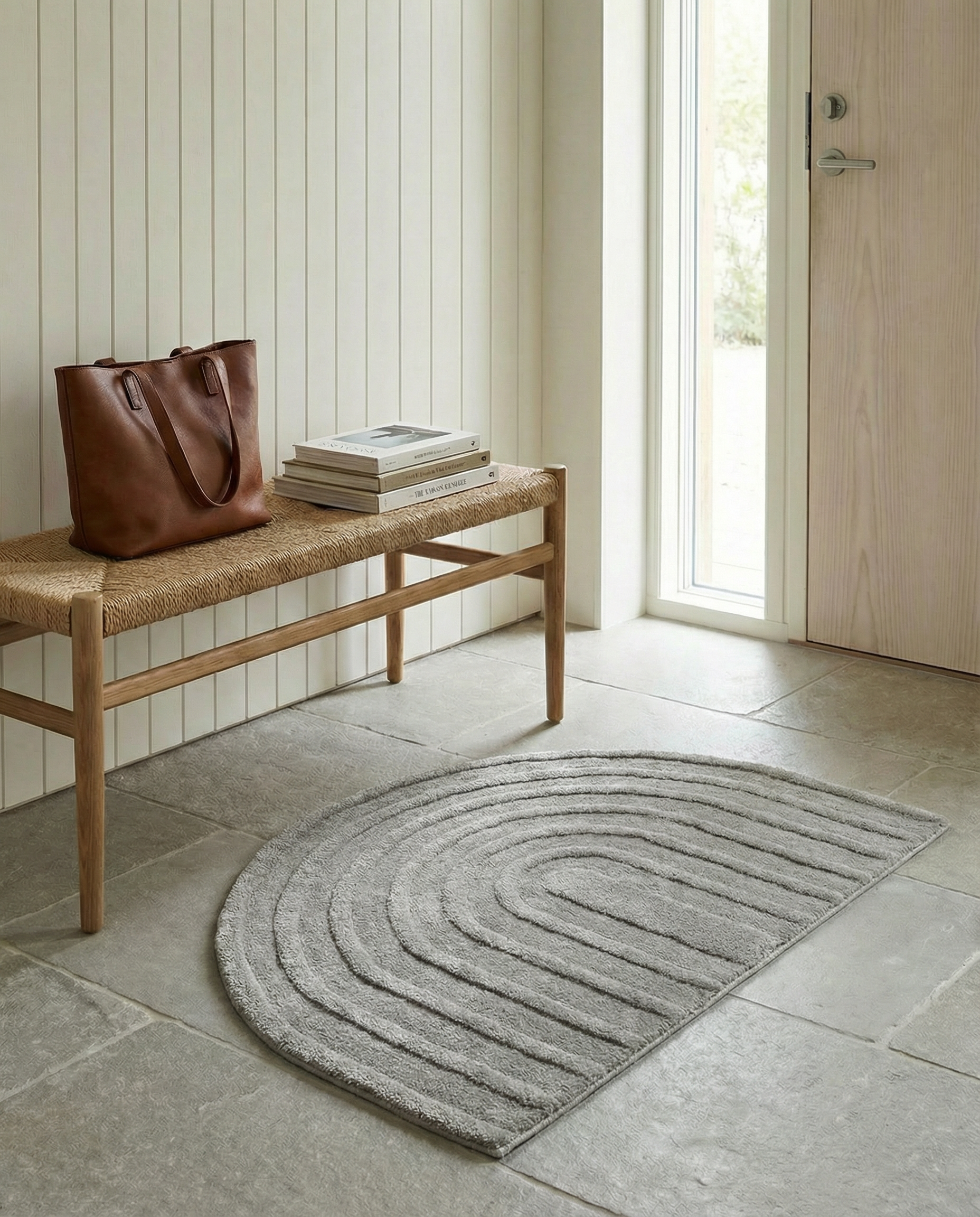 ARCH DOORMAT, WOOL, SILVER
