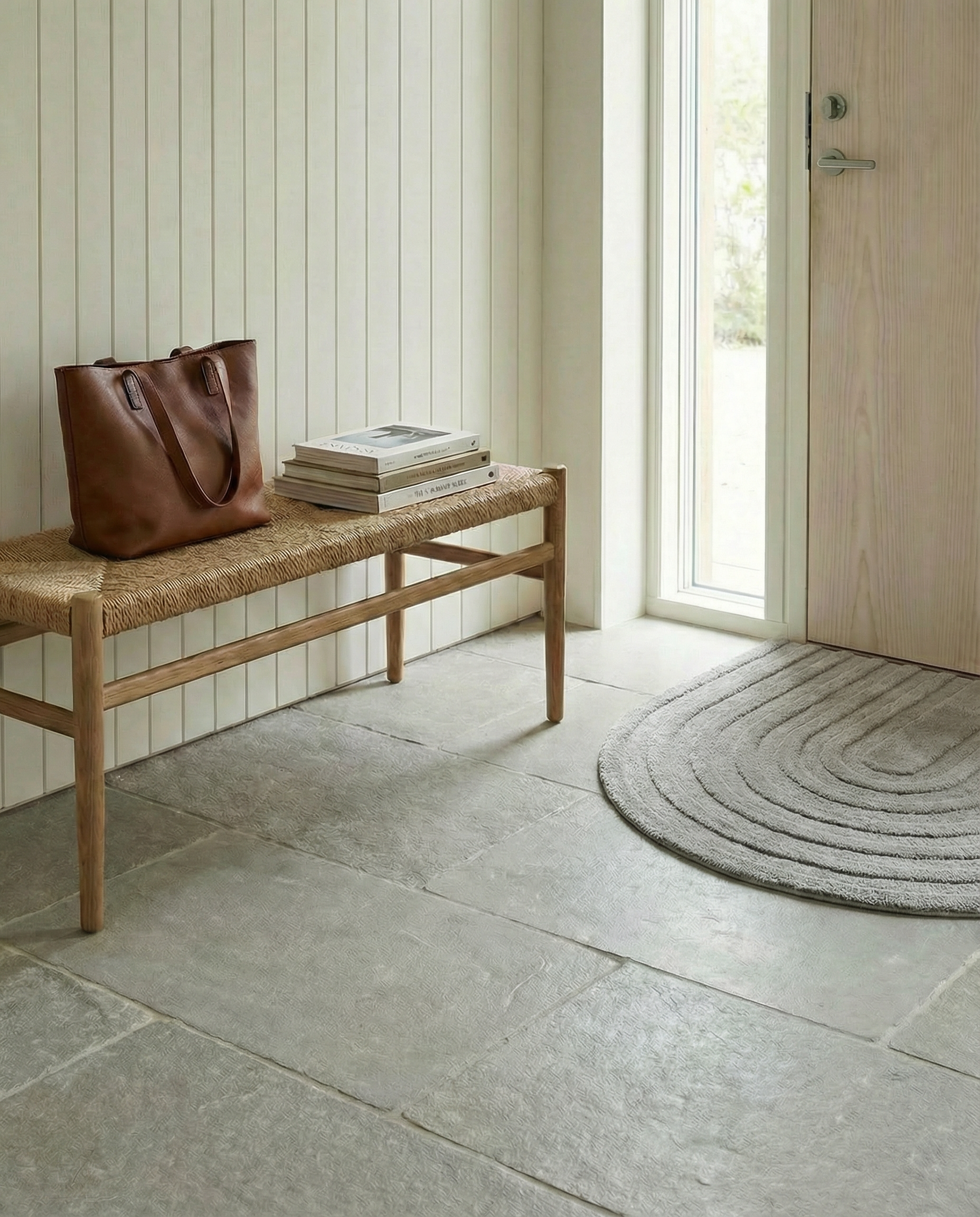 ARCH DOORMAT, WOOL, SILVER
