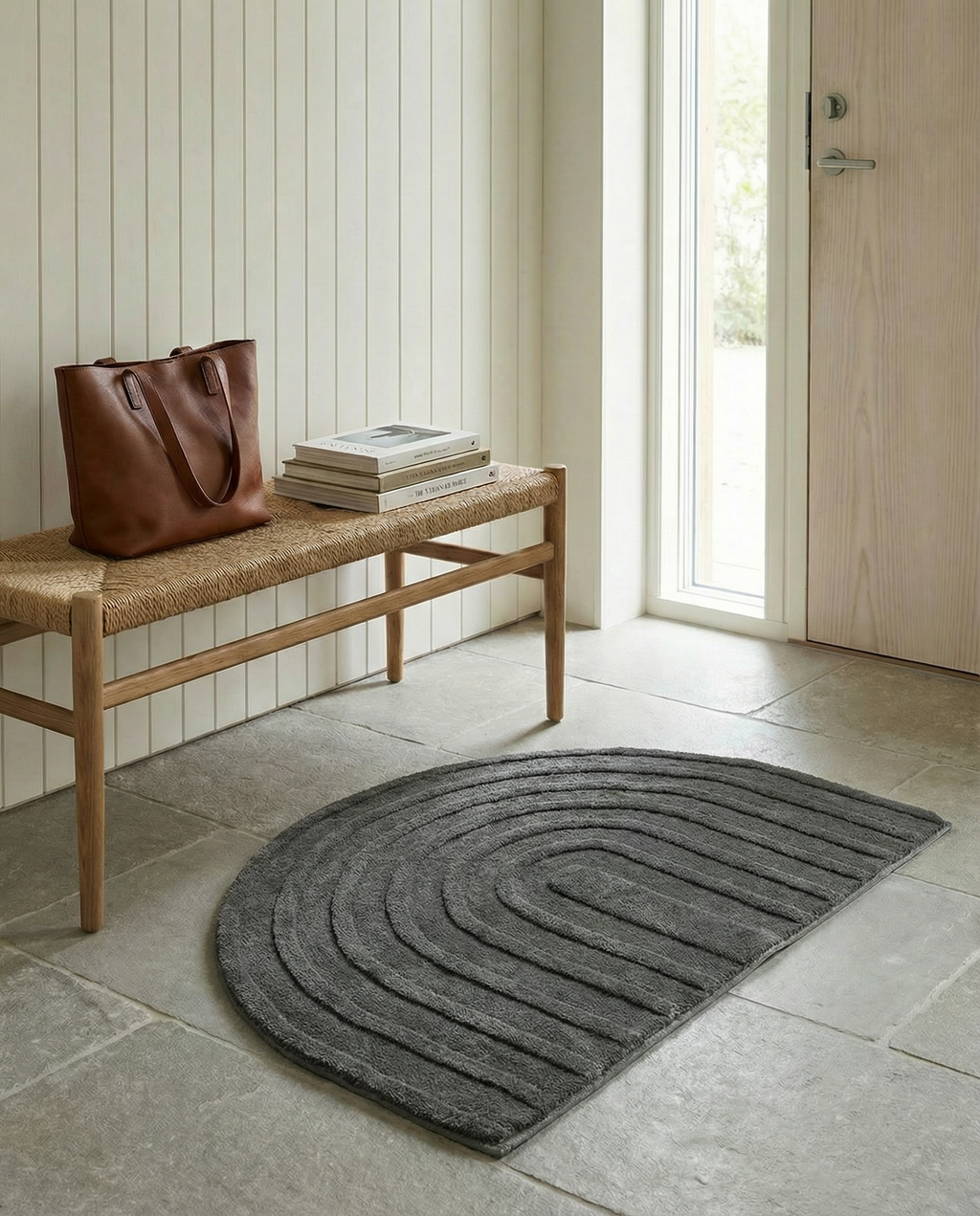 ARCH DOORMAT, WOOL, TITANIUM