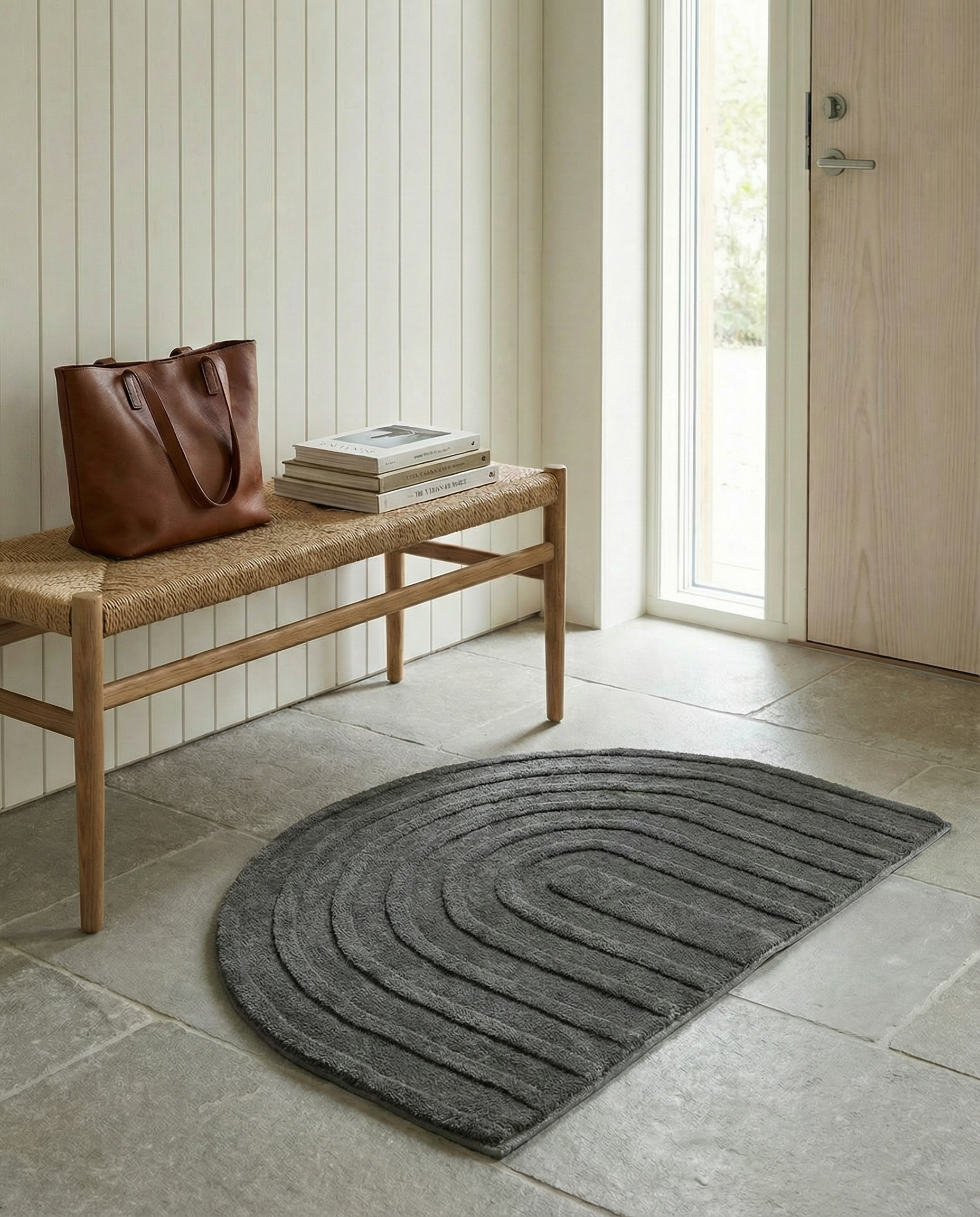 ARCH DOORMAT, WOOL, TITANIUM