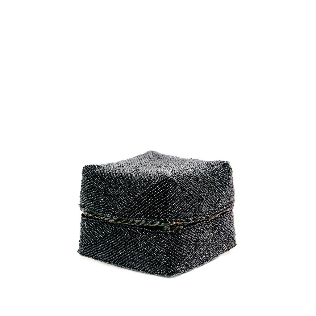 The Beaded Basket - Black - 10 x 10 CM