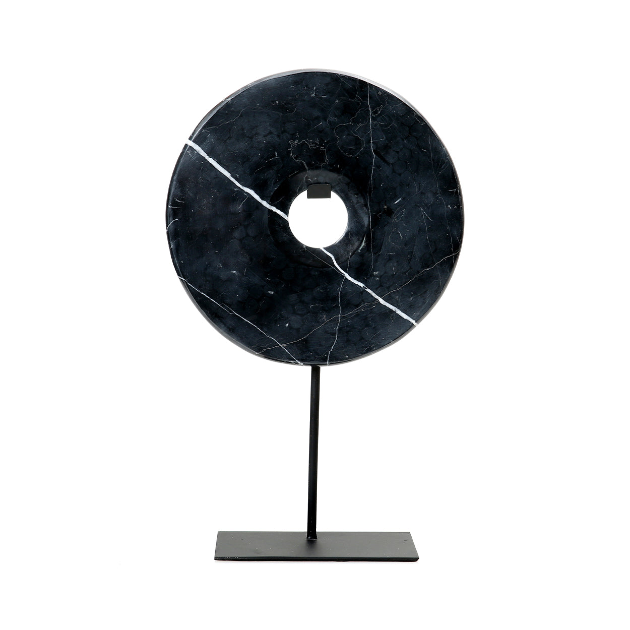 The Marble Disc on Stand - Black - Ø 25 cm