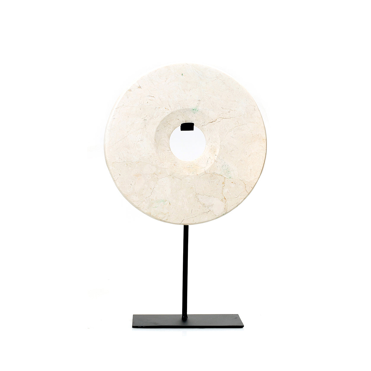 THE MARBLE DISC ON STAND - WHITE - Ø 20 cm