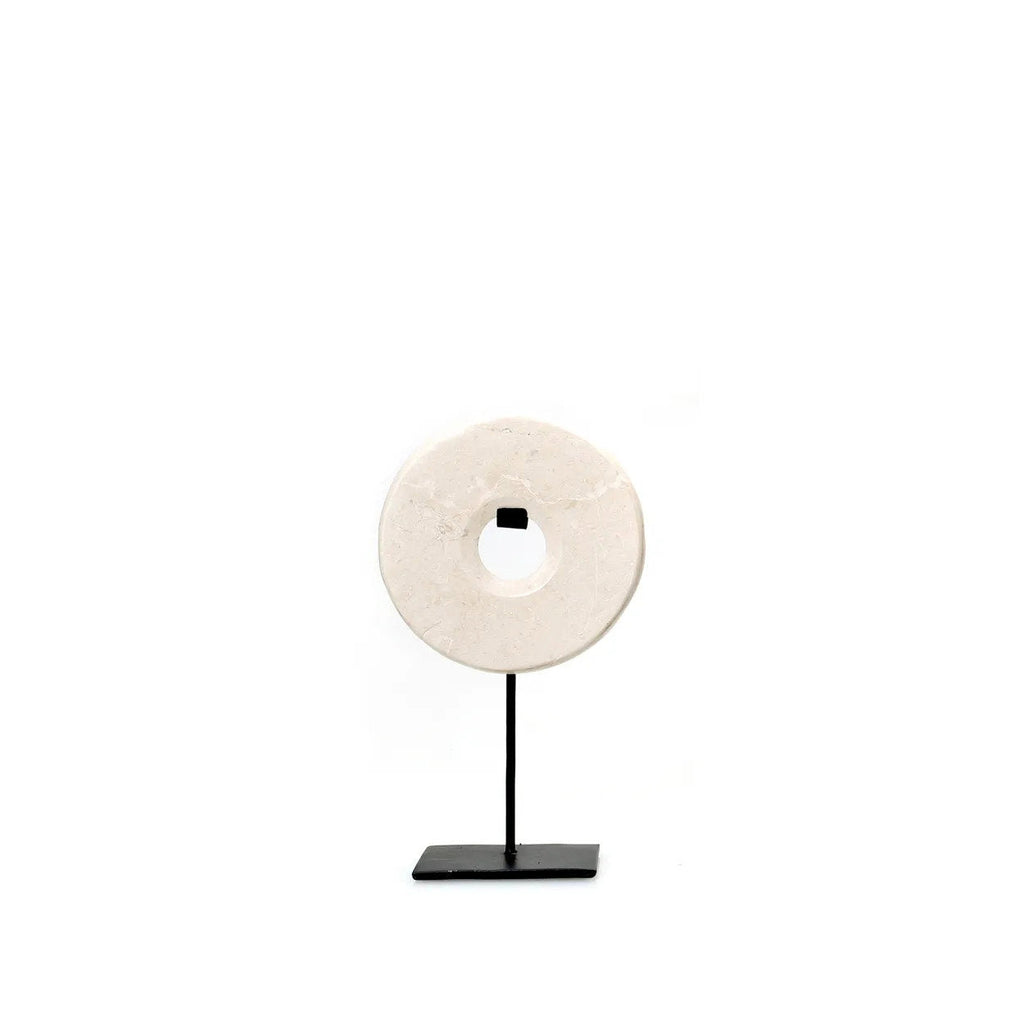 THE MARBLE DISC ON STAND - WHITE - Ø 15 cm