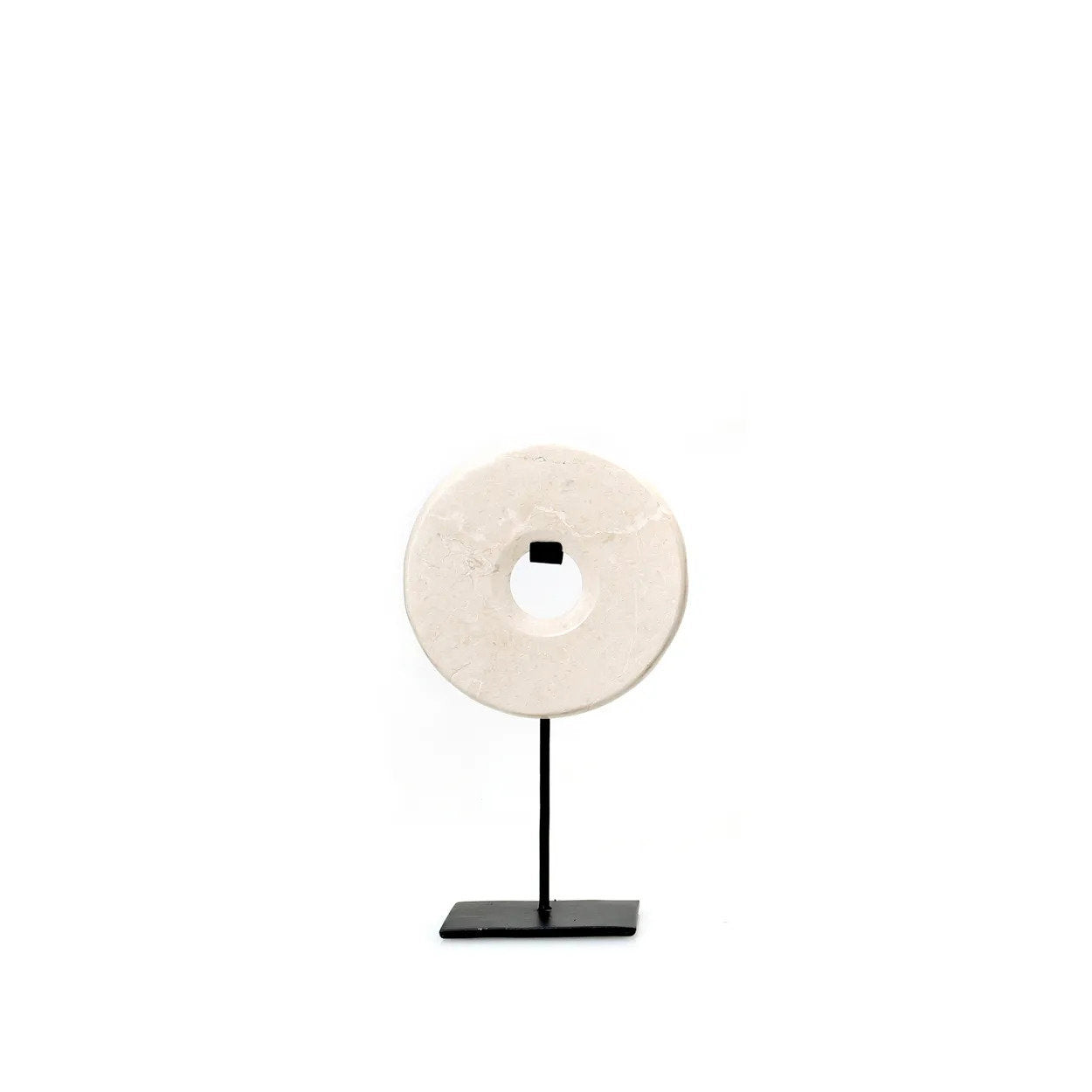 THE MARBLE DISC ON STAND - WHITE - Ø 15 cm