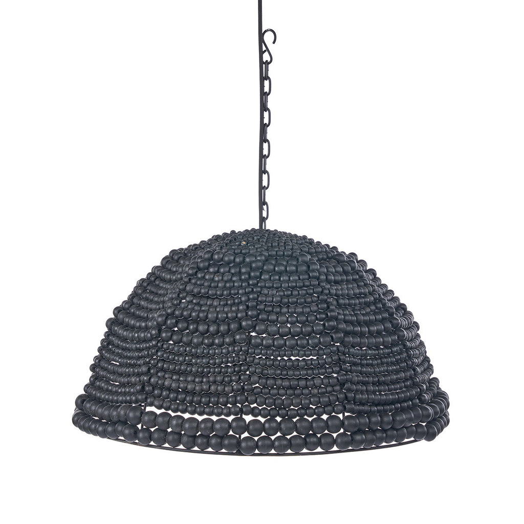 The Wooden Bead Dome Pendant - Black, 48 x 48, H 27 CM