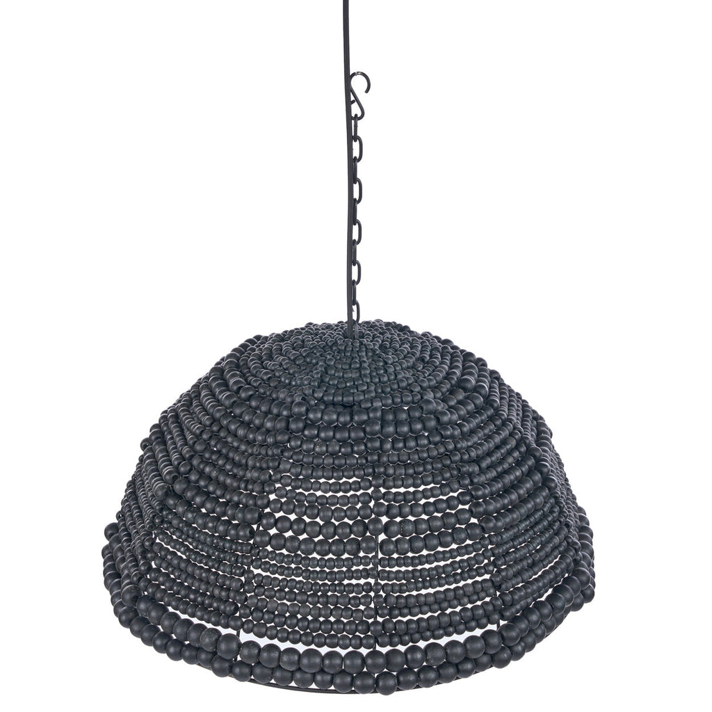 The Wooden Bead Dome Pendant - Black, 48 x 48, H 27 CM