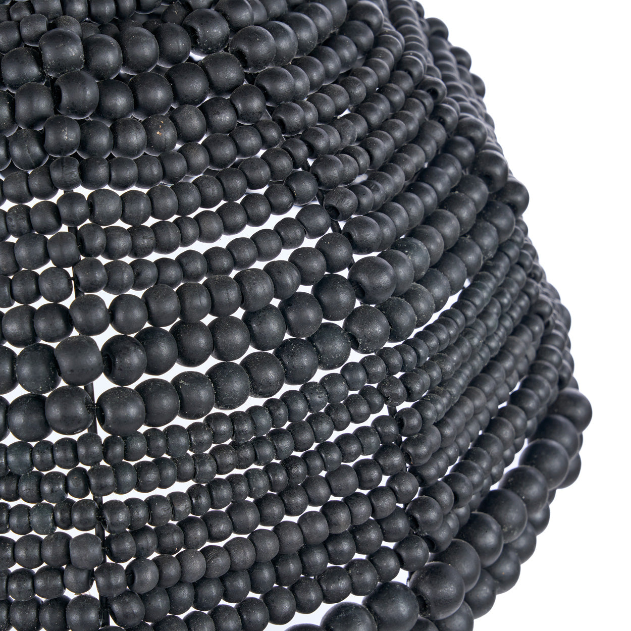 The Wooden Bead Dome Pendant - Black, 48 x 48, H 27 CM