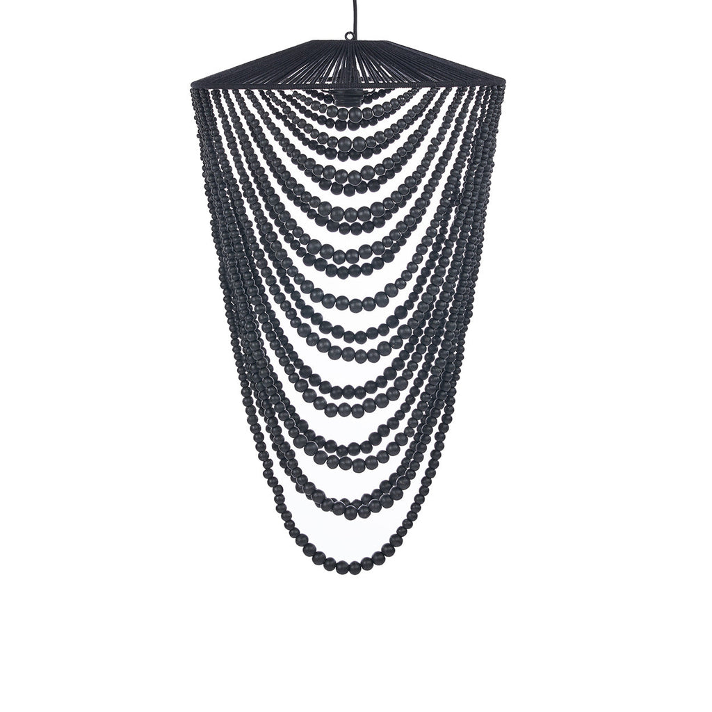 The Wooden Bead Chandelier - Black - 47 x 47, H 80 CM