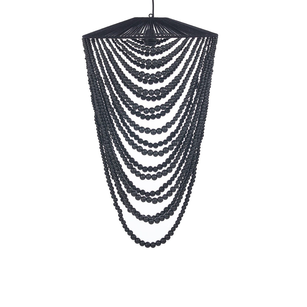The Wooden Bead Chandelier - Black - 47 x 47, H 80 CM