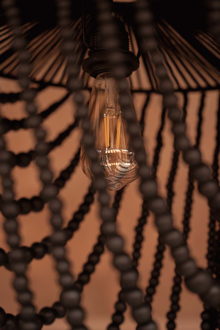 The Wooden Bead Chandelier - Black - 47 x 47, H 80 CM