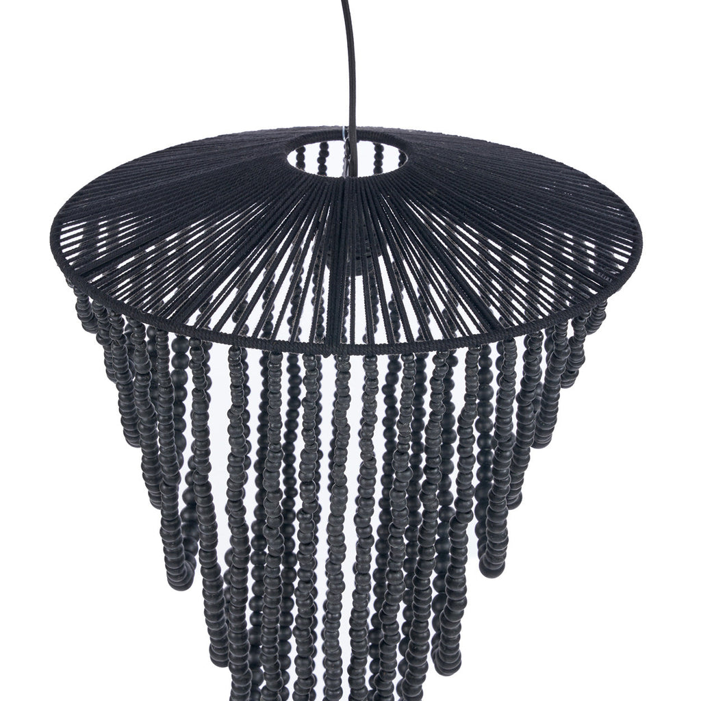 The Wooden Bead Chandelier - Black - 47 x 47, H 80 CM