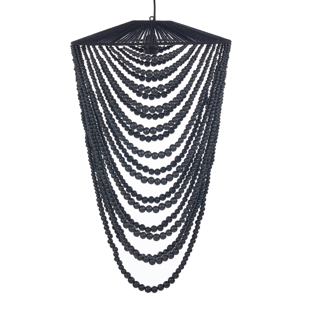 The Wooden Bead Chandelier - Black - 47 x 47, H 80 CM