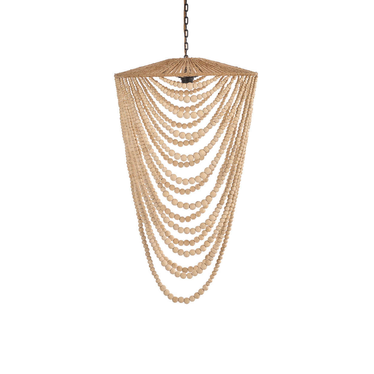 The Wooden Bead Chandelier - Natural - 47 x 47, H 80 CM