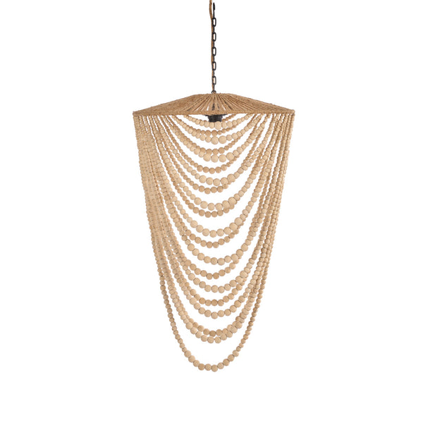 The Wooden Bead Chandelier - Natural - 47 x 47, H 80 CM