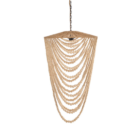 The Wooden Bead Chandelier - Natural - 47 x 47, H 80 CM