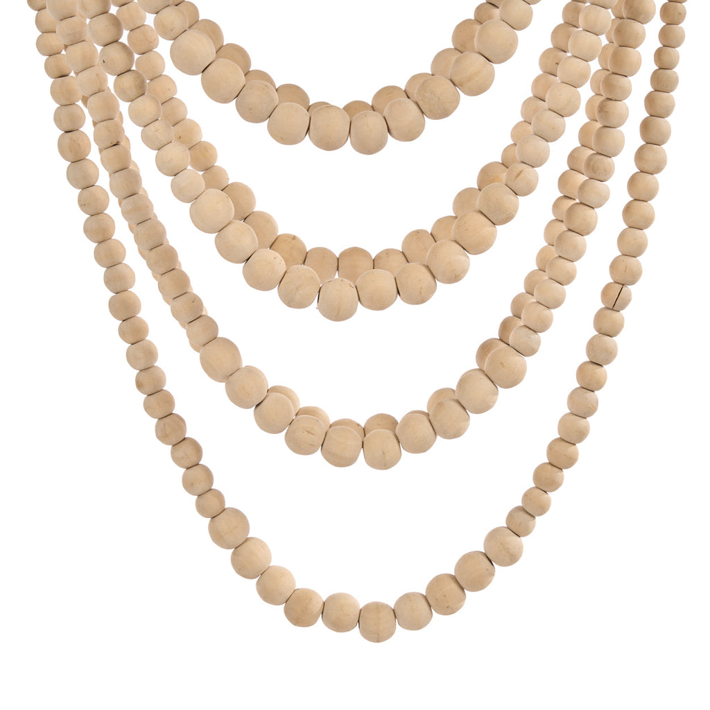 The Wooden Bead Chandelier - Natural - 47 x 47, H 80 CM