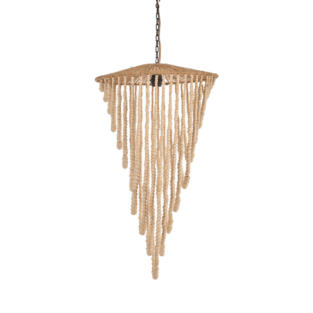 The Wooden Bead Chandelier - Natural - 47 x 47, H 80 CM