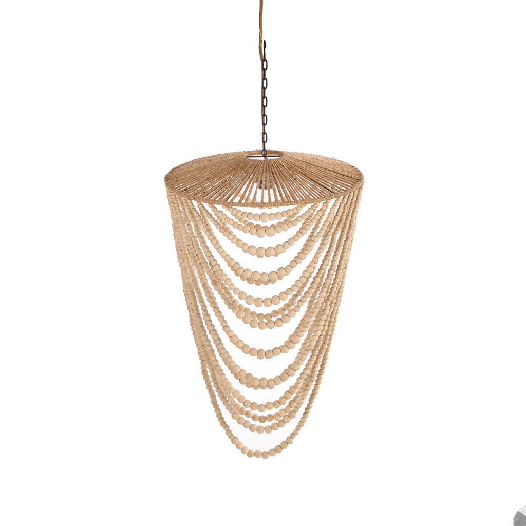 The Wooden Bead Chandelier - Natural - 47 x 47, H 80 CM