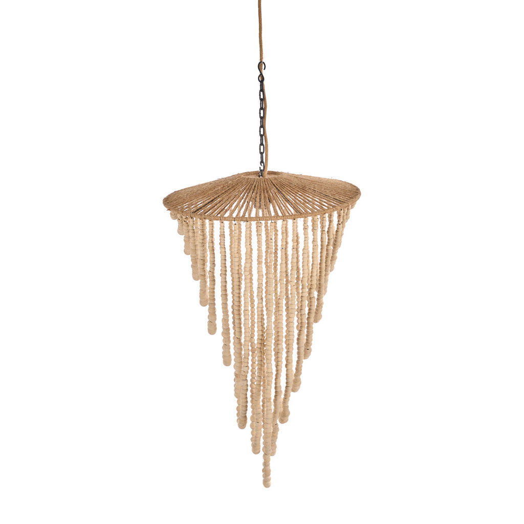 The Wooden Bead Chandelier - Natural - 47 x 47, H 80 CM