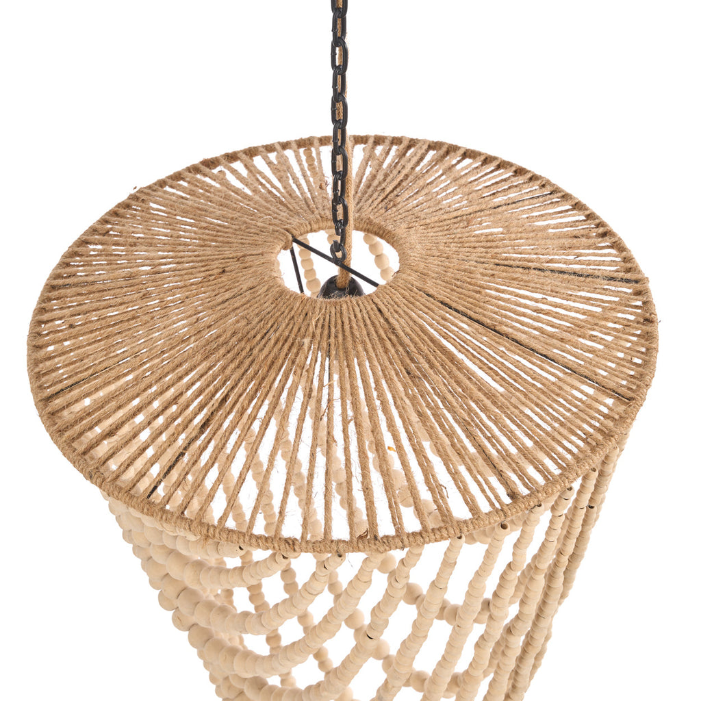The Wooden Bead Chandelier - Natural - 47 x 47, H 80 CM