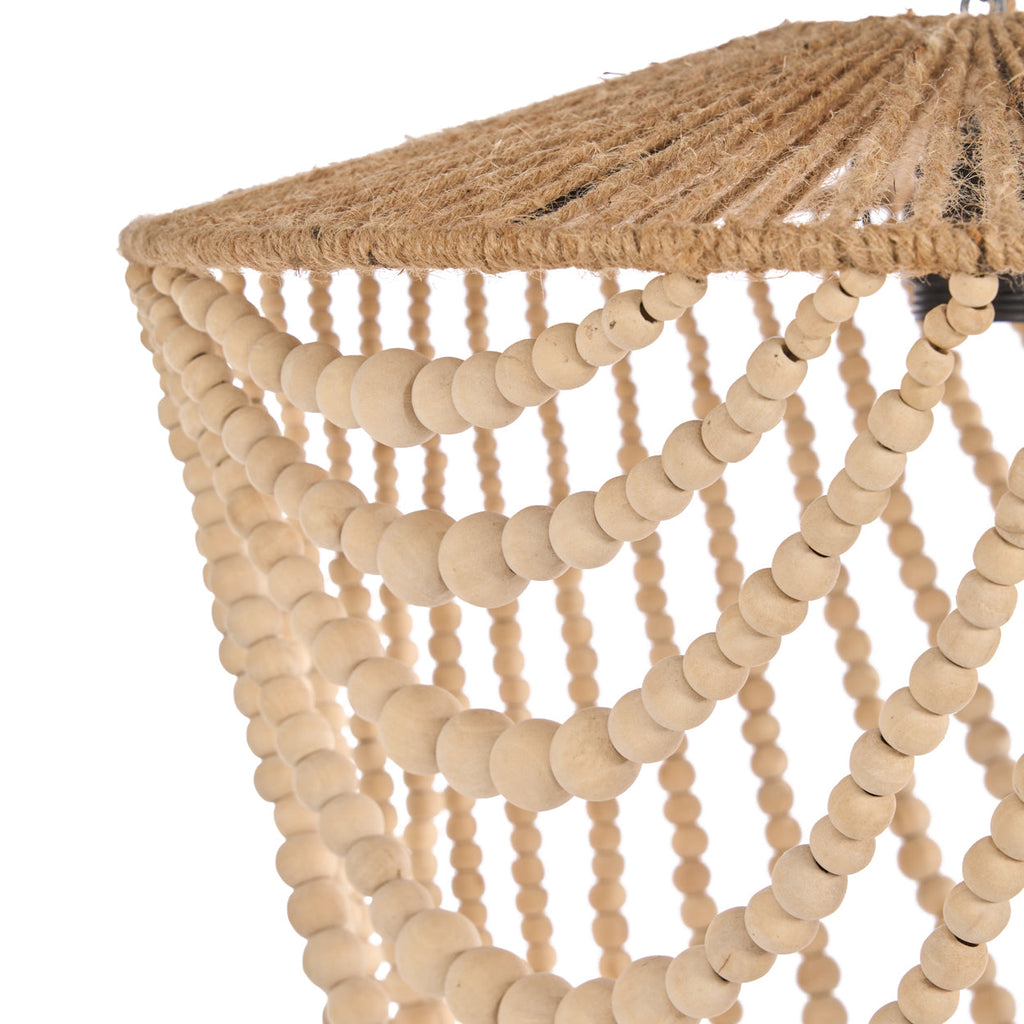 The Wooden Bead Chandelier - Natural - 47 x 47, H 80 CM