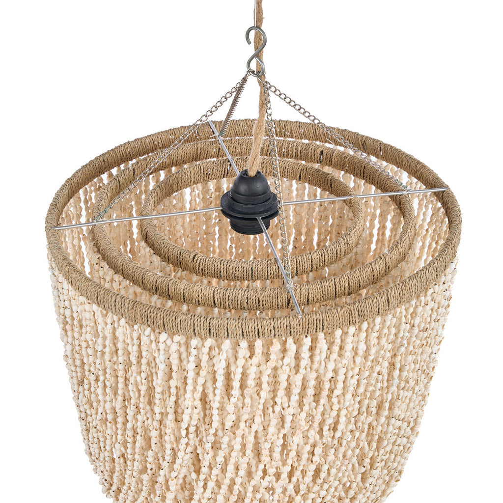 The Lagoon Shell Chandelier - Natural - 31 x 31, H 68 CM