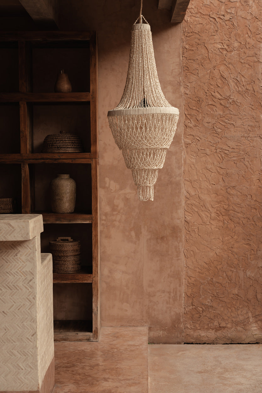 Lagoon Ocean Tower Shell Chandelier - Natural - 40 x 40, H 85 CM
