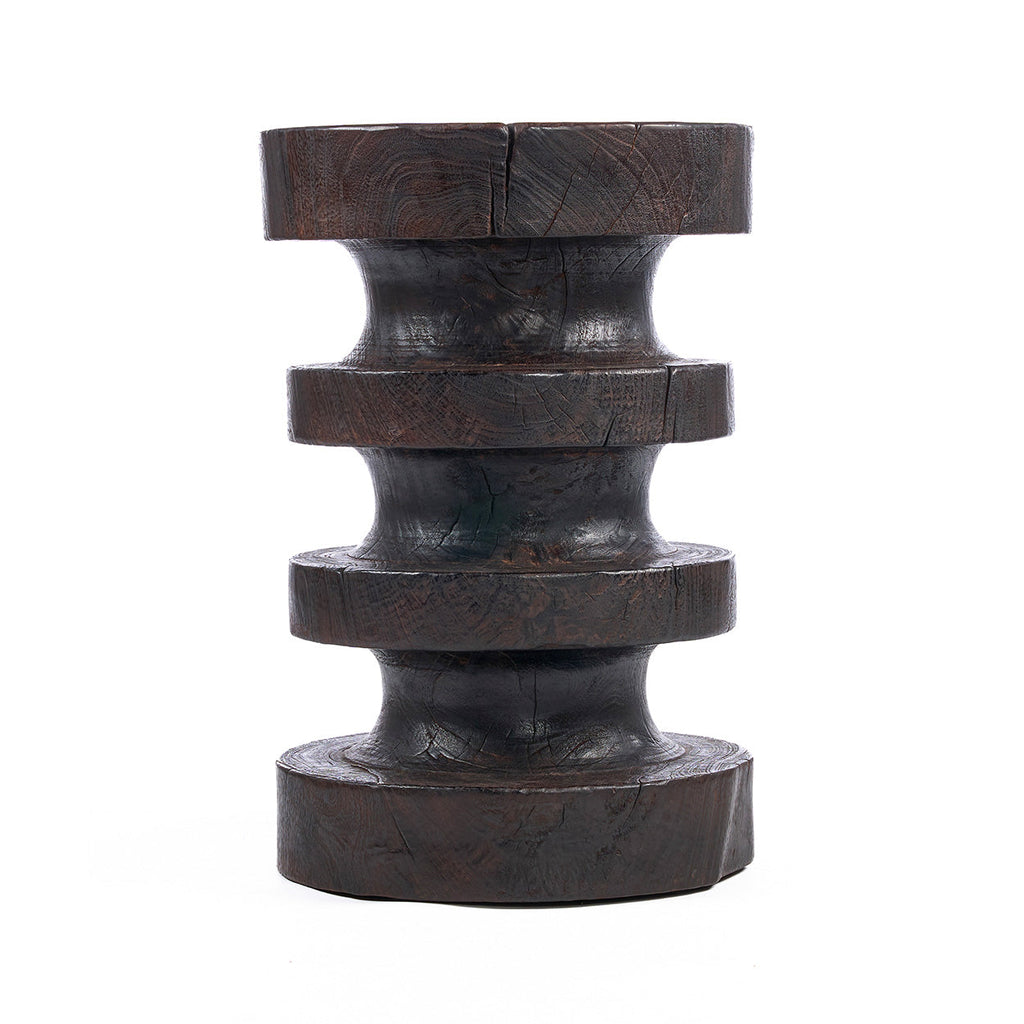 The Mocha Rings Side Table - Dark Walnut, D 40 CM