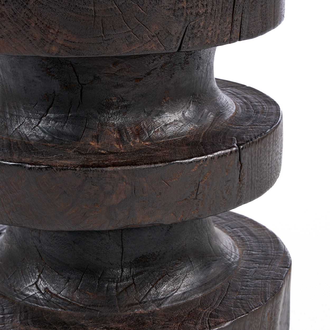 The Mocha Rings Side Table - Dark Walnut, D 40 CM
