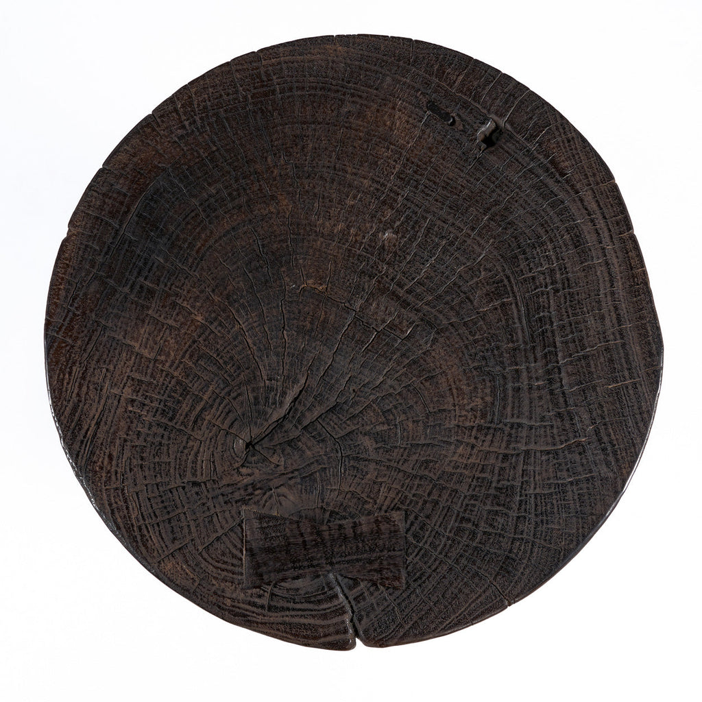 The Mocha Rings Side Table - Dark Walnut, D 40 CM