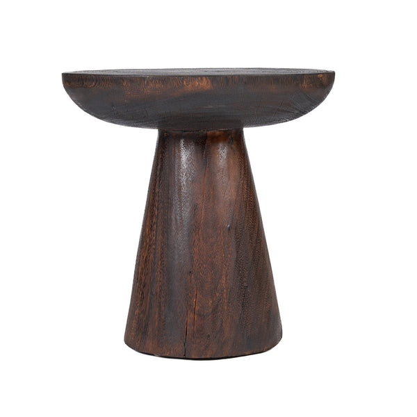 The Cone Alone Side Table - Dark Walnut, D 50 CM