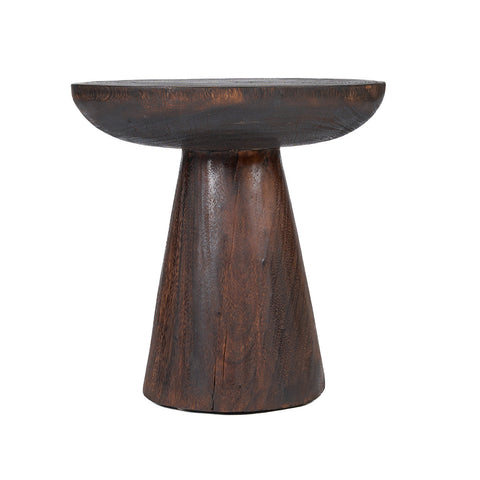 The Cone Alone Side Table - Dark Walnut, D 50 CM