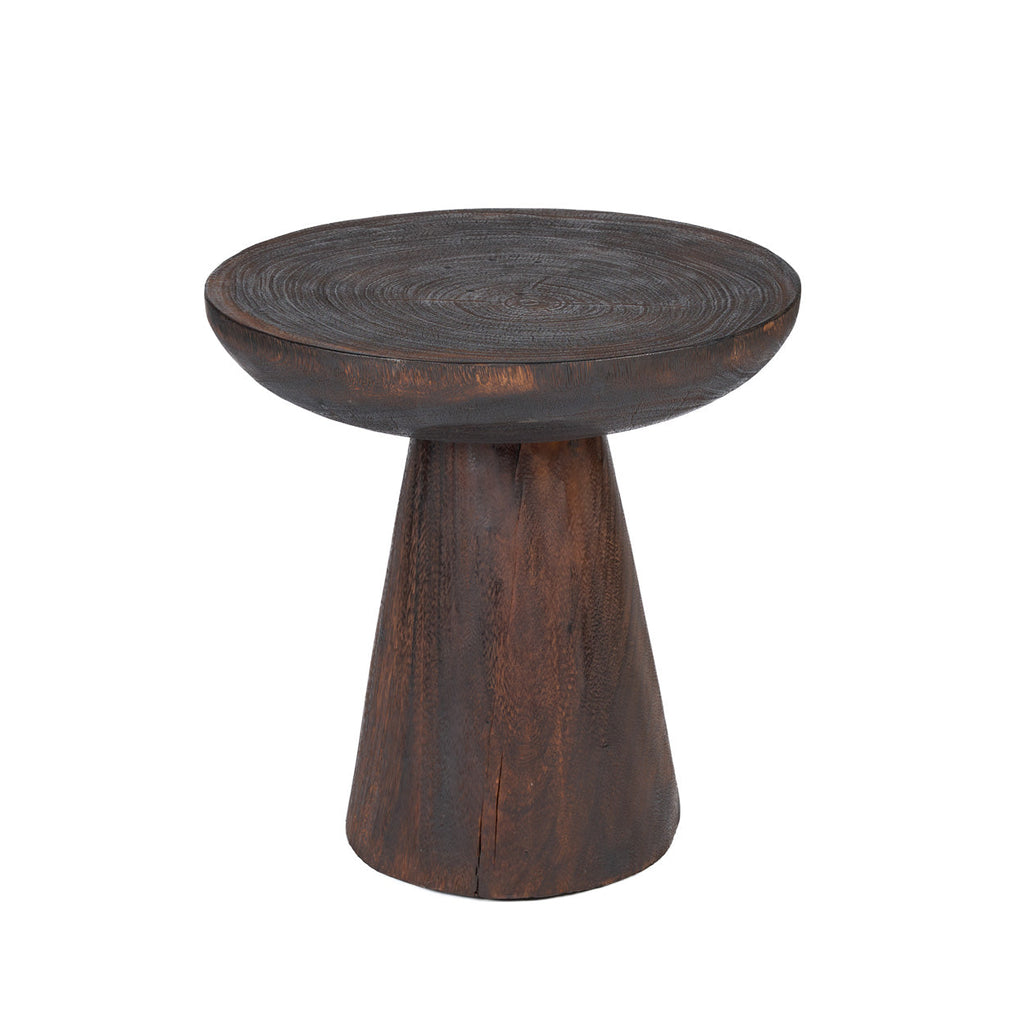 The Cone Alone Side Table - Dark Walnut, D 50 CM