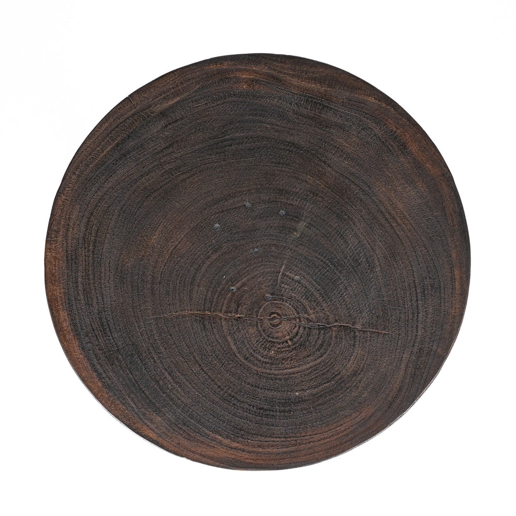 The Cone Alone Side Table - Dark Walnut, D 50 CM