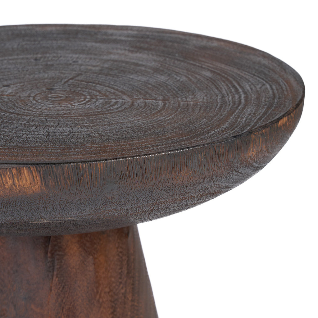 The Cone Alone Side Table - Dark Walnut, D 50 CM