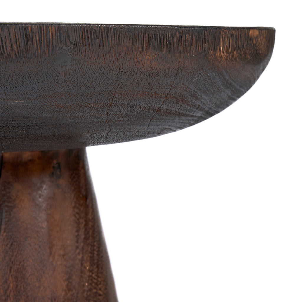 The Cone Alone Side Table - Dark Walnut, D 50 CM