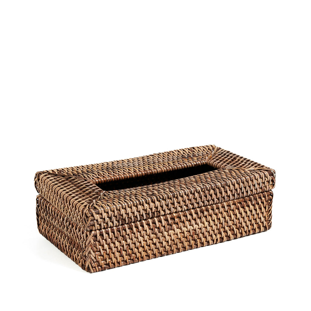Colonial Tissue Box, Rattan Classic - Natural Brown