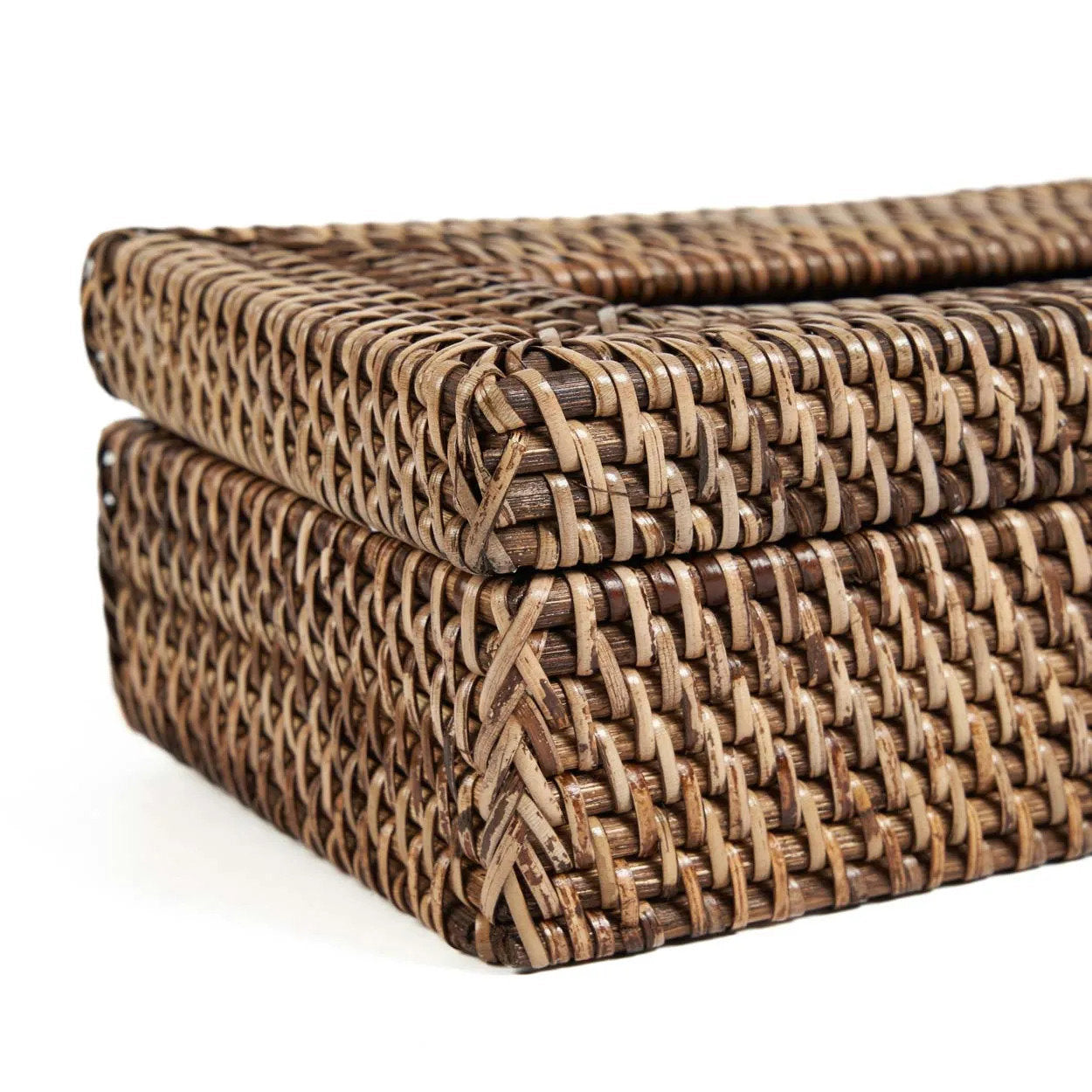 Colonial Tissue Box, Rattan Classic - Natural Brown