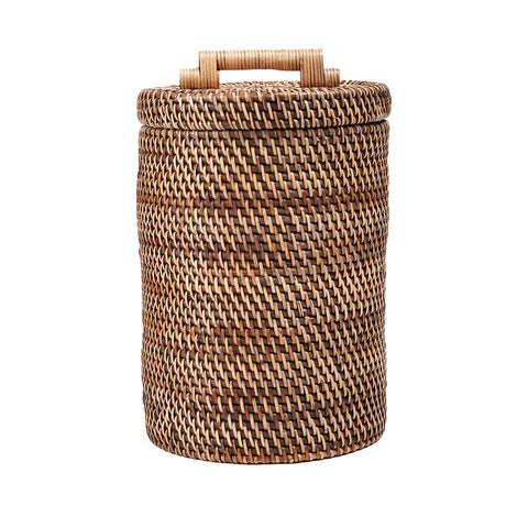 Colonial Bin High, Rattan,  Natural Brown