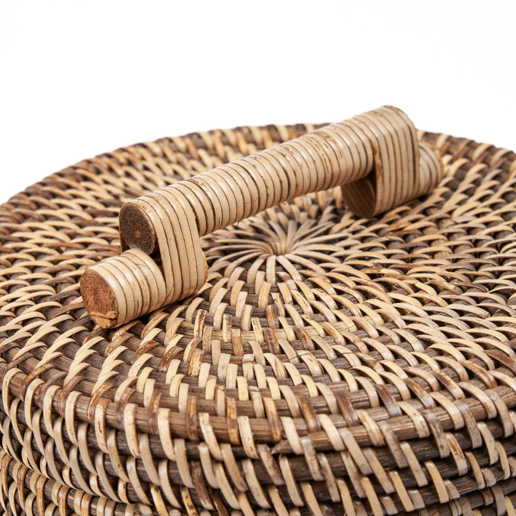 Colonial Bin High, Rattan,  Natural Brown